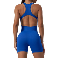 G9616--Seamless one-piece yoga wear, women's one-piece shorts, fitness yoga, beautiful back and butt lift