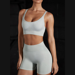 G9510--New Seamless Yoga Wear Suit Sling Bra Butt Lifting Shorts Thin 2-piece Set