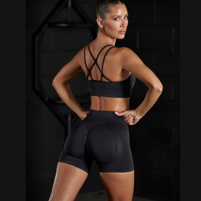 G9510--New Seamless Yoga Wear Suit Sling Bra Butt Lifting Shorts Thin 2-piece Set