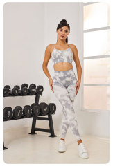 G9755--New digital printing women's fitness seamless bra, shorts and trousers 3-piece set