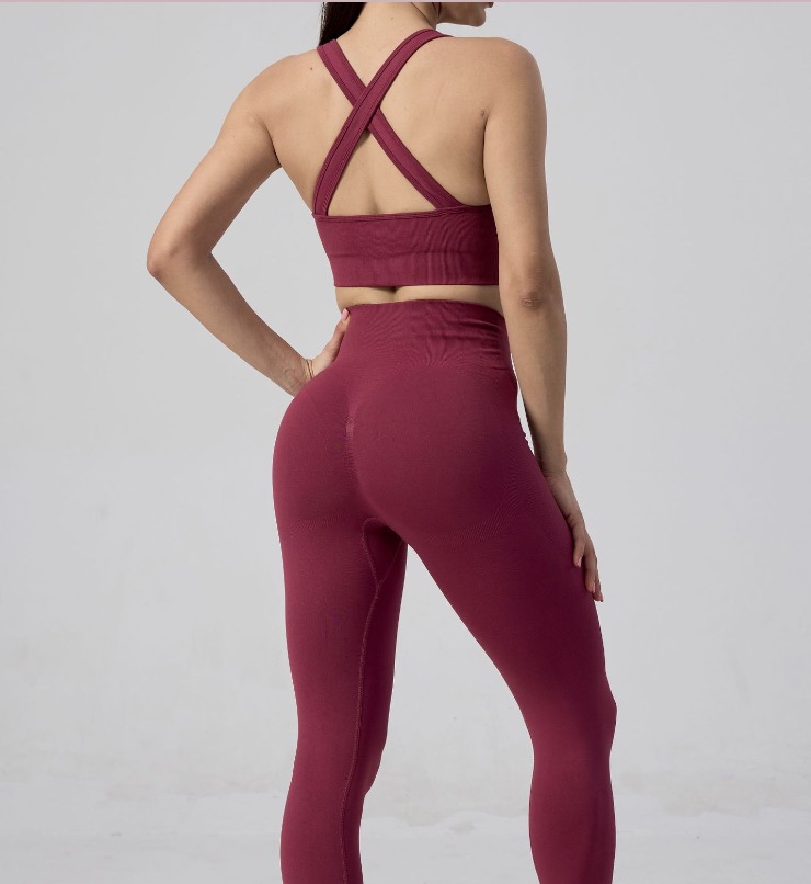 G9612--New seamless yoga wear women's suit sports bra underwear finger sleeves shorts 5-piece set