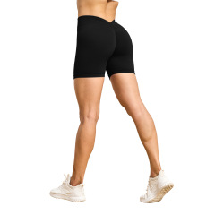 G7366-2--Seamless Yoga Wear Back V Shorts Peach Butt