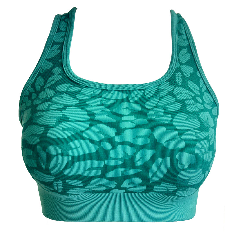 ST011Y--Leopard print sports bra fashionable pattern outer wear fitness bra