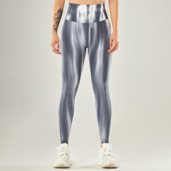 02L008--New Seamless Tie Dye Pants High Waist Hip Lifting Peach Female Yoga Nine-Point Pants