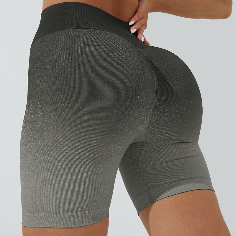 A23S226--New seamless yoga sports shorts high waist tight peach leggings