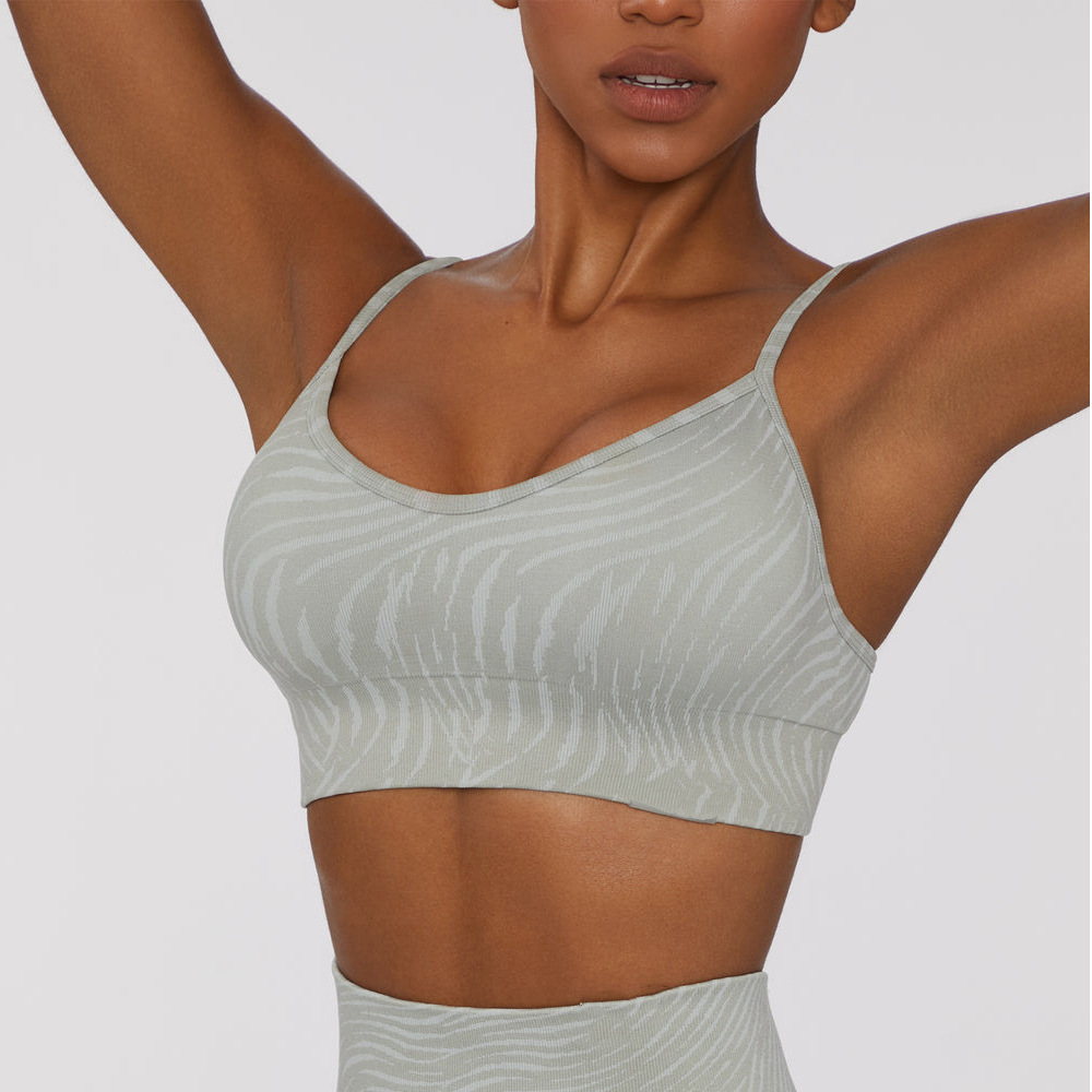 BT2281-4--Zebra print four-piece sand-washed yoga wear sports vest short-sleeved butt-lifting pants yoga suit