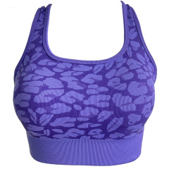 ST011Y--Leopard print sports bra fashionable pattern outer wear fitness bra