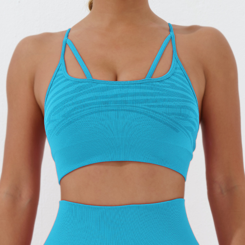 A23L090--Glossy Silk Athletic Seamless Yoga Sports Bra