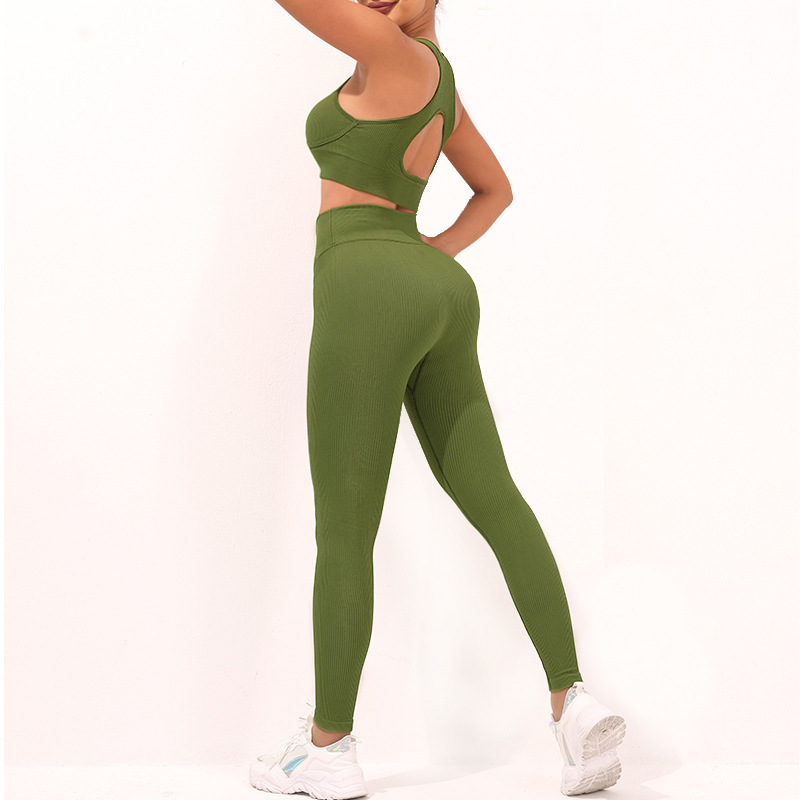 A23B243+A23L245--Threaded belly-control high-waist back-beautifying yoga set