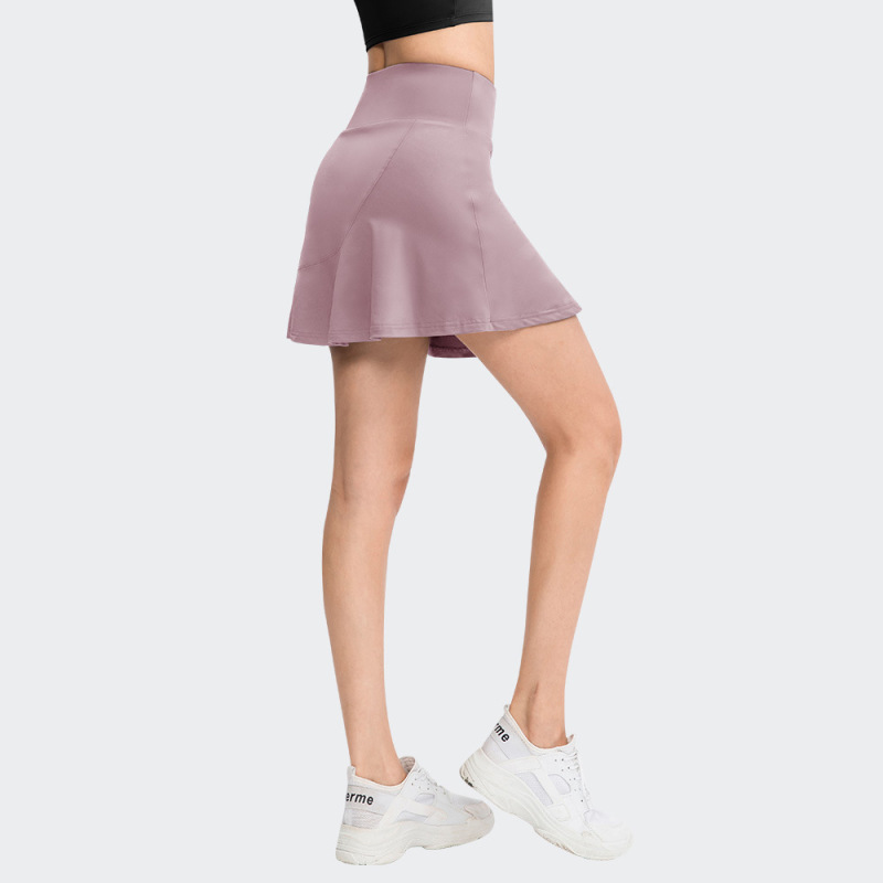 02420--Women's sports skirt, loose fake two-piece quick-drying running fitness skirt