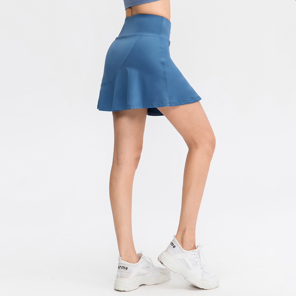 02420--Women's sports skirt, loose fake two-piece quick-drying running fitness skirt