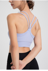 WXM5291--Thin shoulder straps, beautiful back, fake two-piece sports bra, yoga fitness wear, bra and vest all-in-one