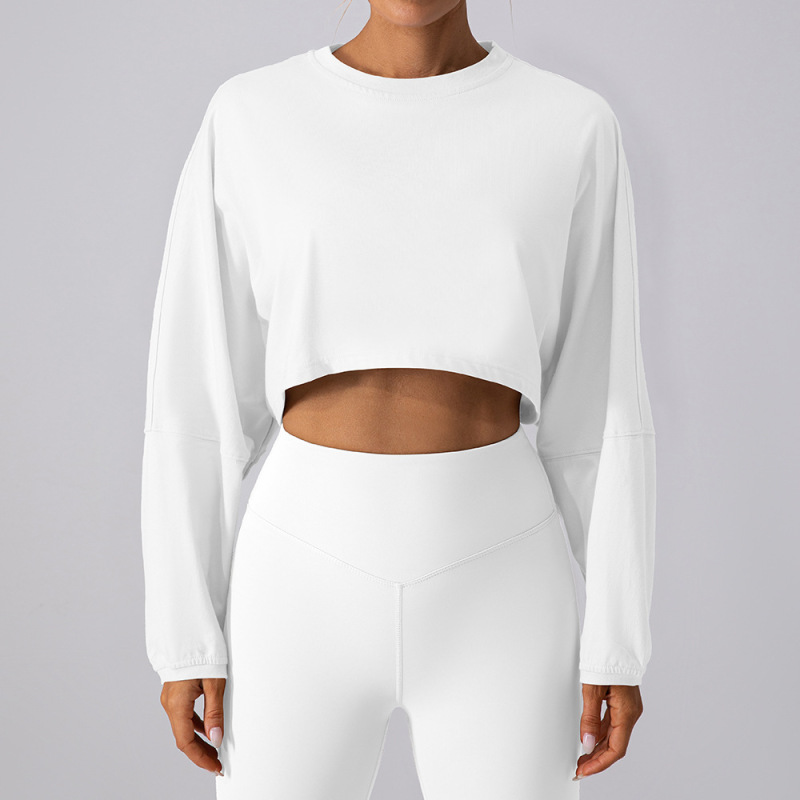 YW488--Popular round neck sweatshirt T-shirt sports short bottoming shirt