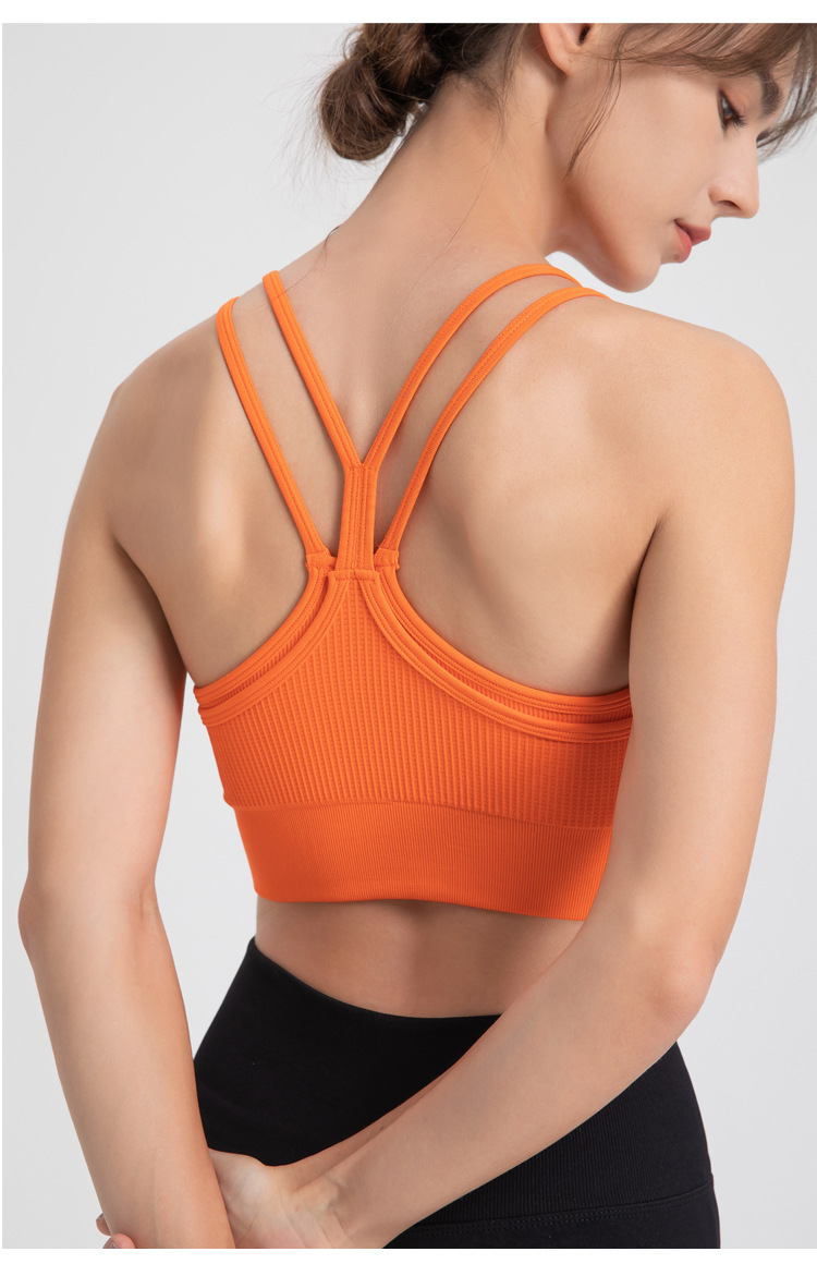 WXM5291--Thin shoulder straps, beautiful back, fake two-piece sports bra, yoga fitness wear, bra and vest all-in-one