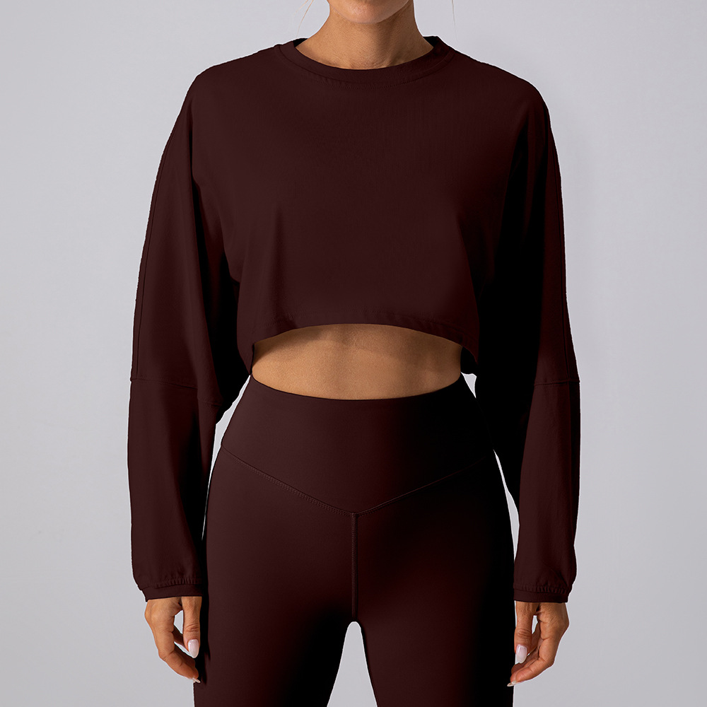 YW488--Popular round neck sweatshirt T-shirt sports short bottoming shirt