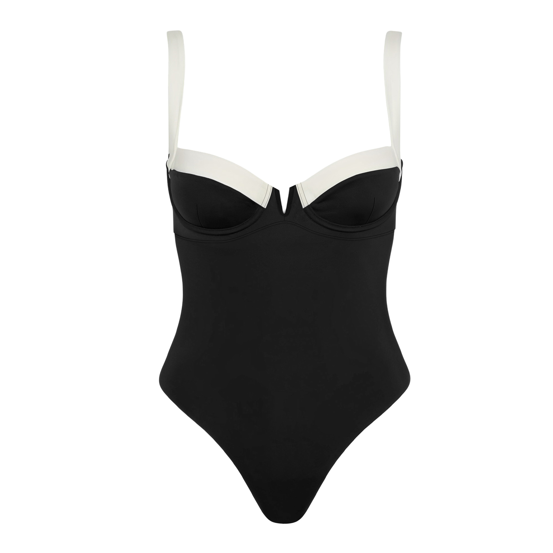 4021--Underwire hard-packed one-piece swimsuit color block push-up bikini