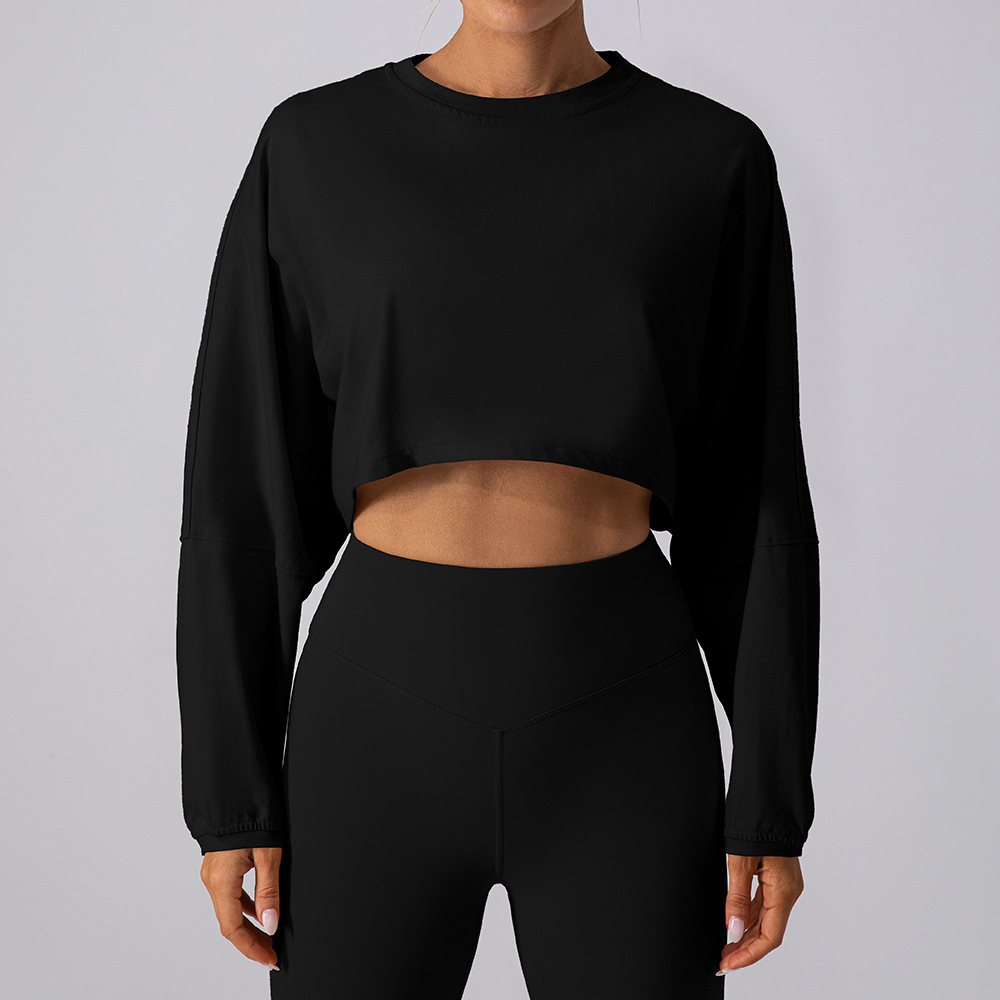 YW488--Popular round neck sweatshirt T-shirt sports short bottoming shirt
