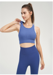 WX5357--Contrast Color Seamless Yoga Bra Fake Two-Piece Beautiful Back Fitness Wear Sports Vest One-Piece Women