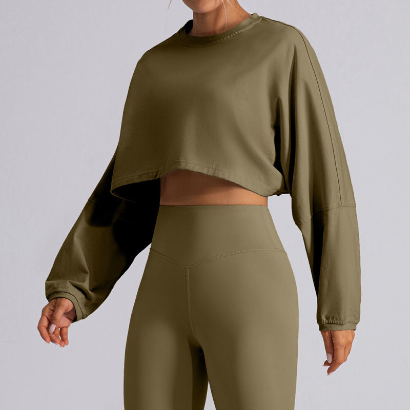 YW488--Popular round neck sweatshirt T-shirt sports short bottoming shirt