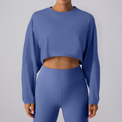 YW488--Popular round neck sweatshirt T-shirt sports short bottoming shirt