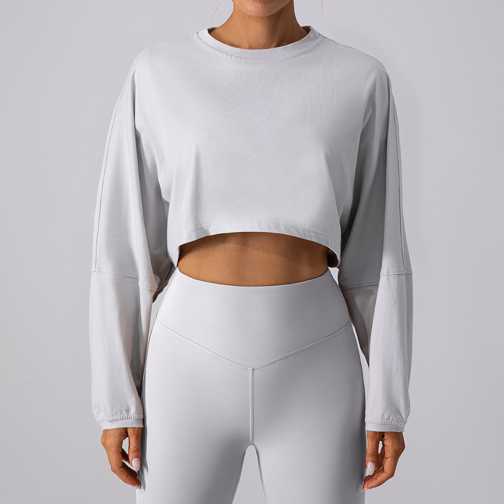 YW488--Popular round neck sweatshirt T-shirt sports short bottoming shirt