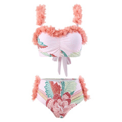 H3020--Printed underwire push-up fashion petal swimsuit