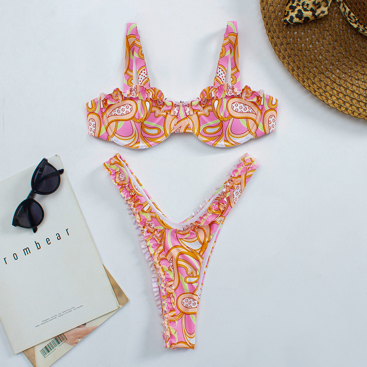2025--floral bikini swimsuit