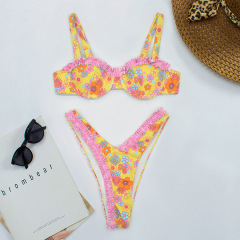 2025--floral bikini swimsuit