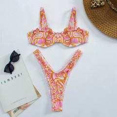 2025--floral bikini swimsuit