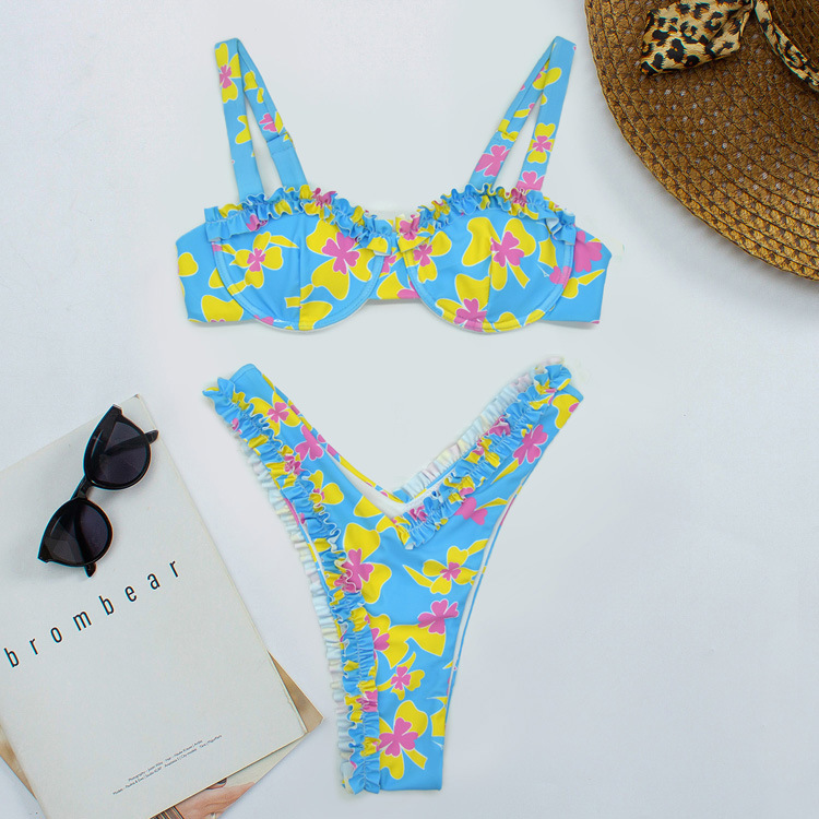 2025--floral bikini swimsuit