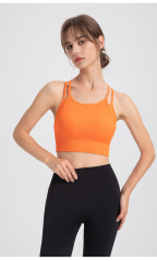 WXM5291--Thin shoulder straps, beautiful back, fake two-piece sports bra, yoga fitness wear, bra and vest all-in-one