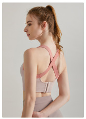 WXM681--Sports bra all-in-one shockproof back buckle fitness fixed cup outer wear running back beautiful quick-drying underwear