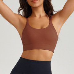 WX-345--Women's slim-strap sports bra, shock-absorbing and comfortable yoga wear, fitness bra, women's all-in-one cup