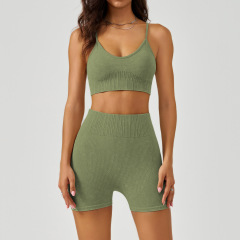 WX2407+DK3407--Frosted sports yoga clothing set