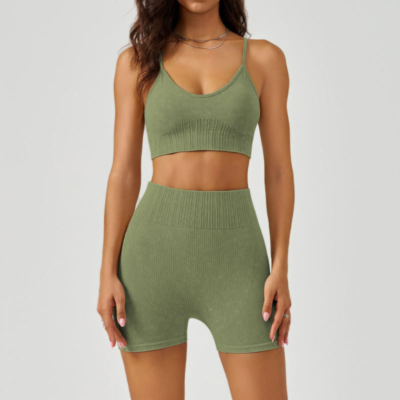 WX2407+DK3407--Frosted sports yoga clothing set