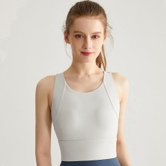 WXM236--High-strength shock-proof naked sports bra for women running quick-drying fitness yoga wear bra one-cup