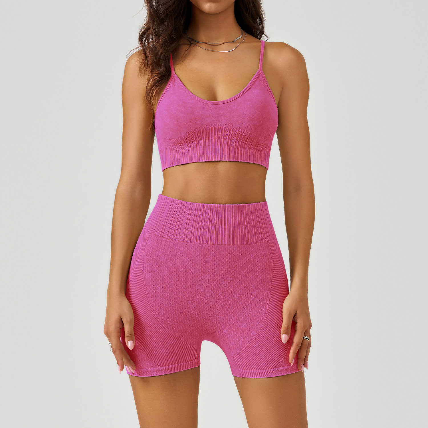 WX2407+DK3407--Frosted sports yoga clothing set