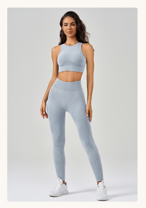 WX2409+CK5413--High-intensity sports bra vest, high-waisted hip-lifting running trousers, fitness yoga wear, sports suit