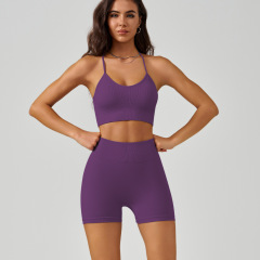 WX2408+DK3408--Cross back beauty yoga vest set
