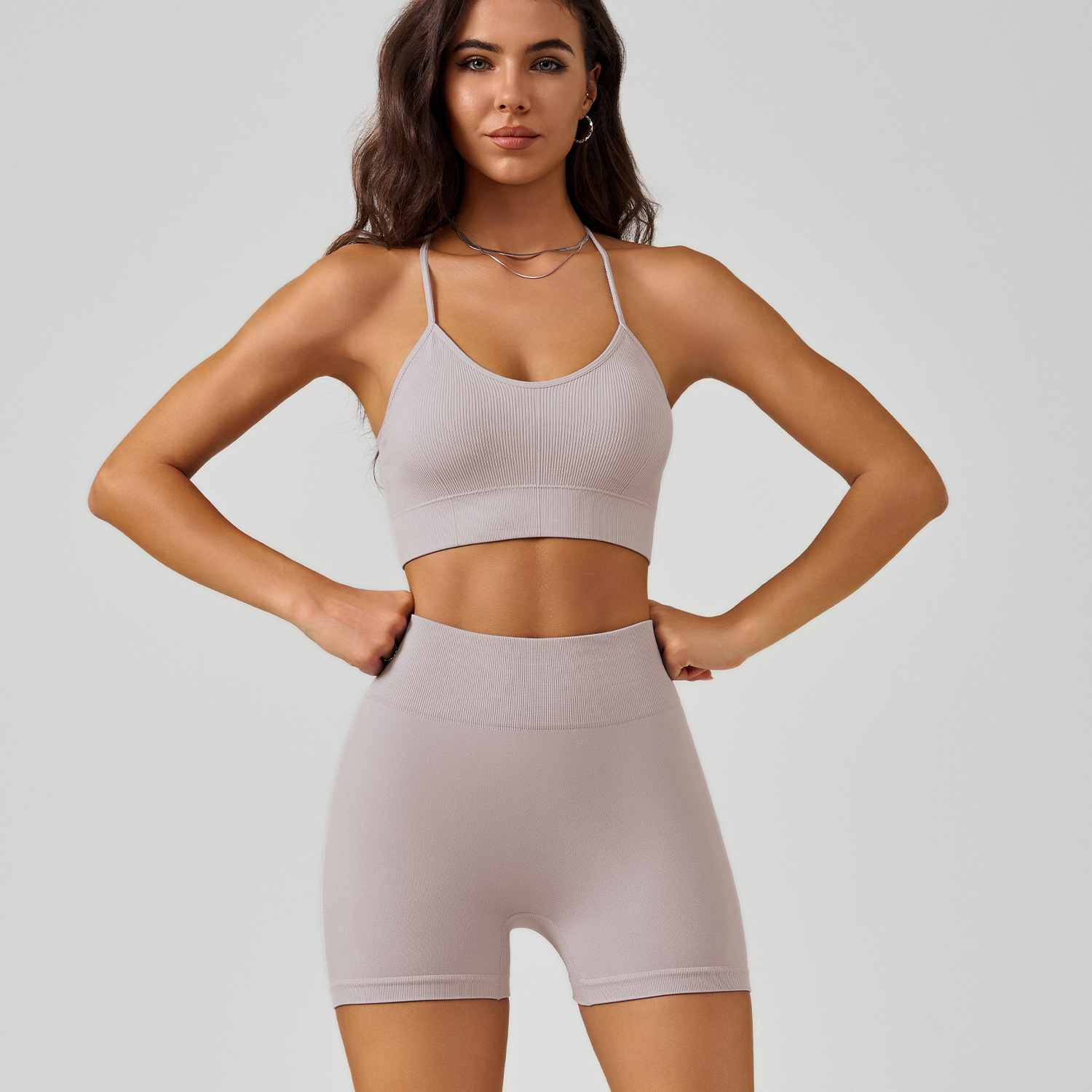 WX2408+DK3408--Cross back beauty yoga vest set