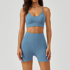 WX2407+DK3407--Frosted sports yoga clothing set