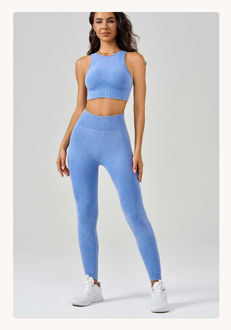WX2409+CK5413--High-intensity sports bra vest, high-waisted hip-lifting running trousers, fitness yoga wear, sports suit