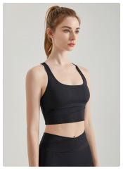 WXM167+CKM254--Contrast color yoga wear women's sports vest high strength shockproof fitness bra running yoga suit