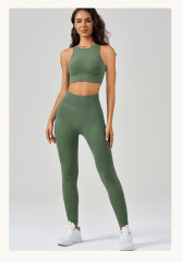 WX2409+CK5413--High-intensity sports bra vest, high-waisted hip-lifting running trousers, fitness yoga wear, sports suit