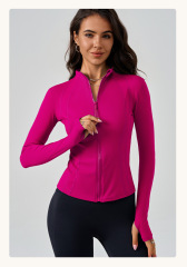 80053--Sports coat women's slimming zipper cardigan fitness yoga clothing nude quick-drying sportswear