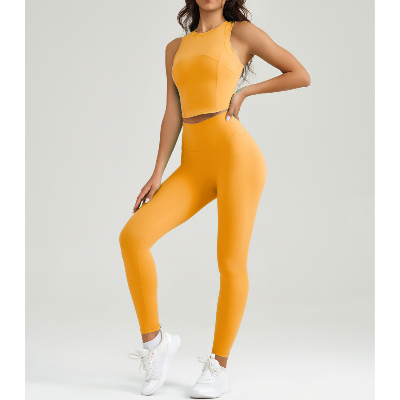 60147+2083--Sportswear set, high-end yoga wear, high-elastic fitness outer wear, fitness running two-piece set