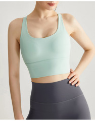 WXM238--High-intensity sports bra, fixed chest pad, beautiful back, fitness yoga wear, running bra, mid-length vest