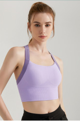 WXM681--Sports bra all-in-one shockproof back buckle fitness fixed cup outer wear running back beautiful quick-drying underwear
