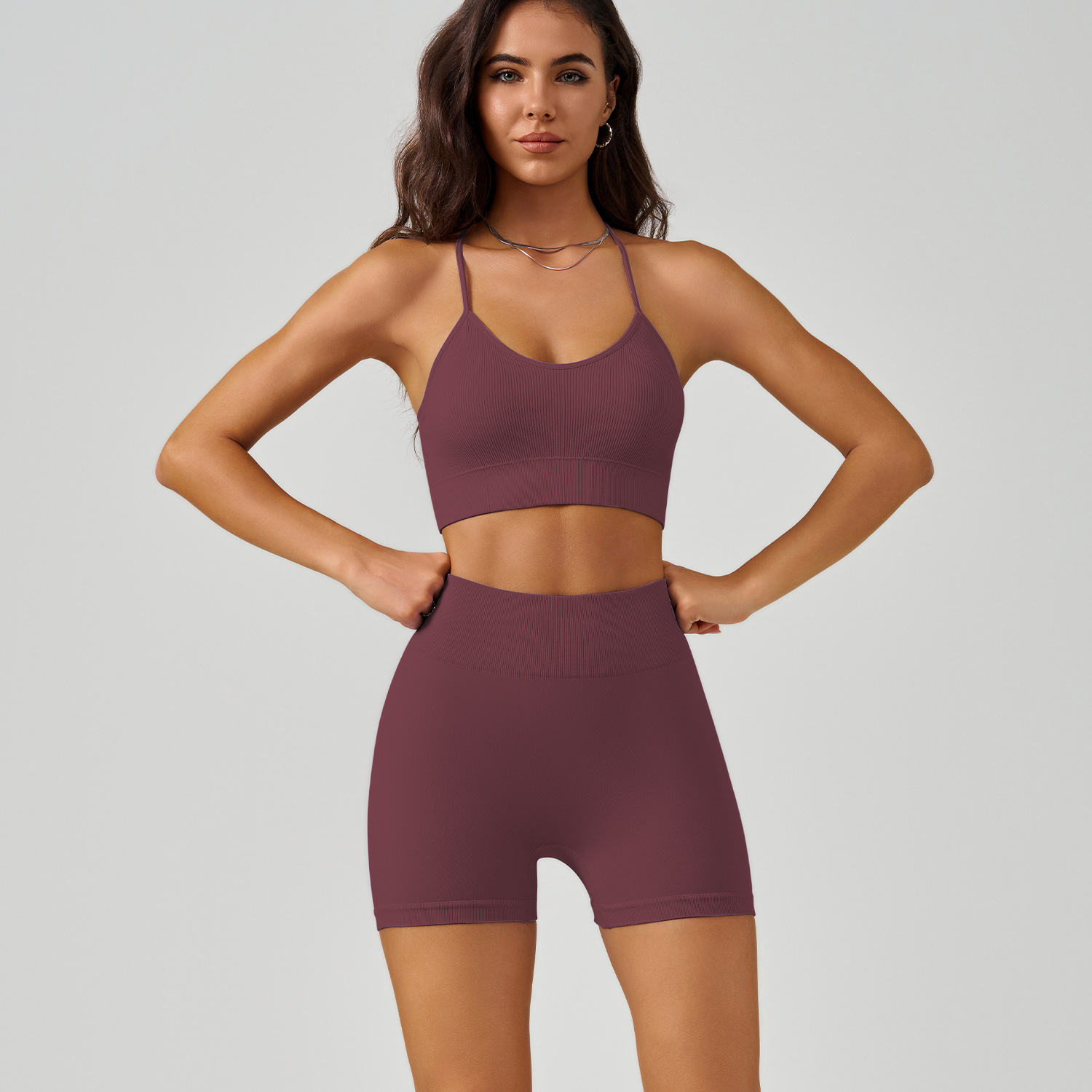 WX2408+DK3408--Cross back beauty yoga vest set