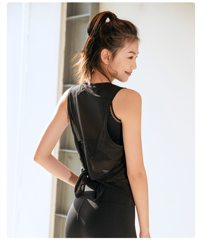 3021-1--Mesh breathable sports blouse for women running fitness quick-drying T-shirt sleeveless vest yoga top